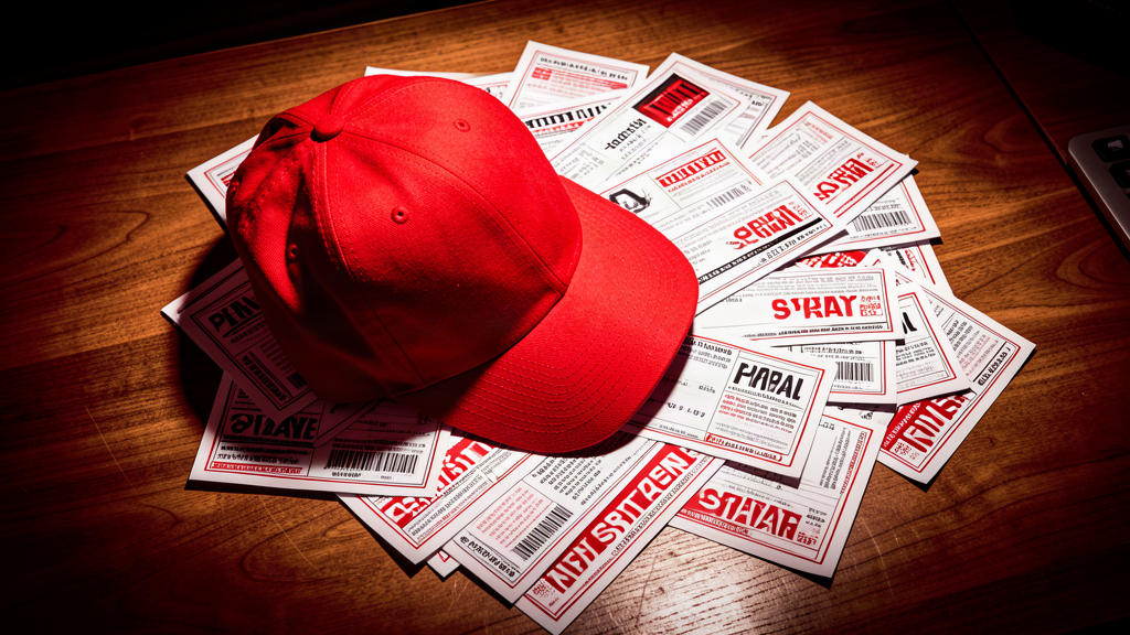 A deflated red MAGA hat lying on a_primary election ballot